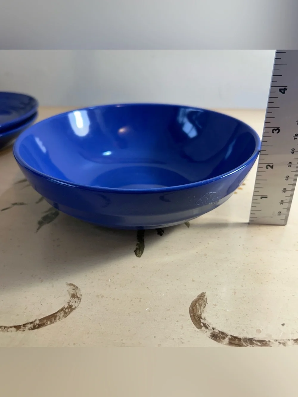 Pier 1 Essentials Blue Stoneware Dinnerware Bowls Salad Plates Mug 5 PC SET